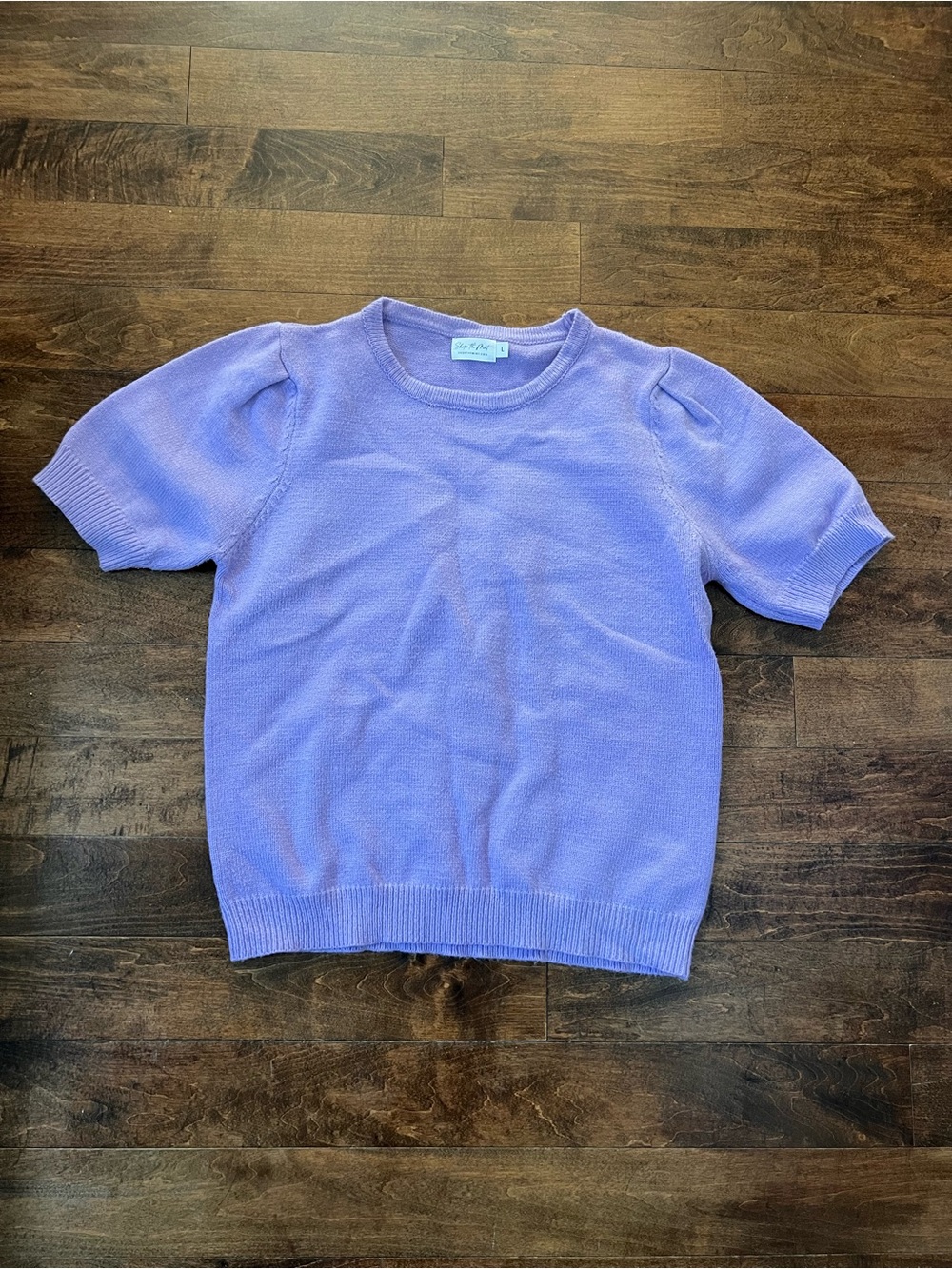 Lilac Short-Sleeve Knit Top